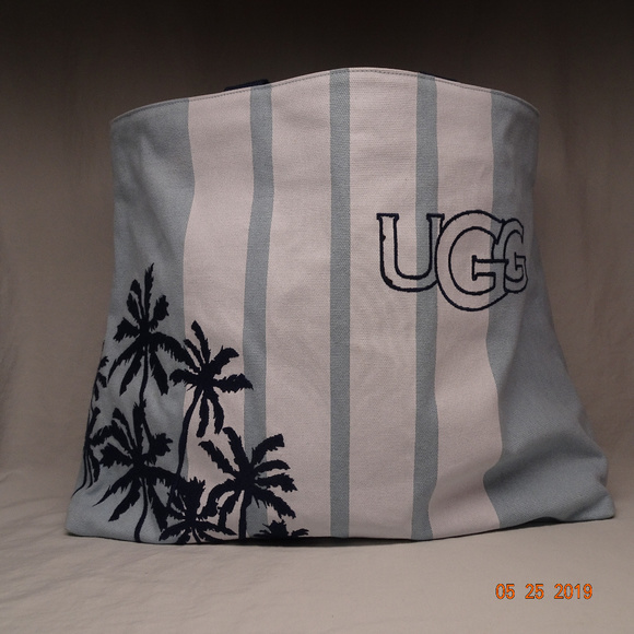 UGG Handbags - BABY BLUE SUMMER CANVAS TOTE BAG  PALM TREES
